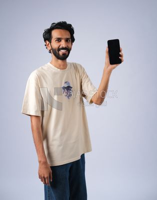 Guy holding a mobile phone