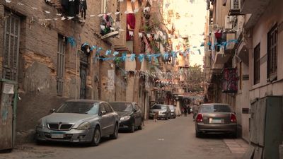 View of a street full of decorations, Street at night, decoration lights