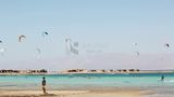 Crowded beach with people