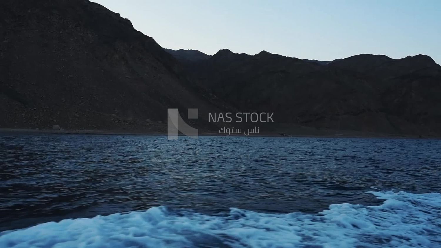 Red Sea mountains overlooking the waters of the Red Sea at sunset