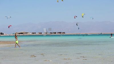 Crowded beach with people