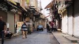 Closed shops in one of the streets of Al-Azhar,cairo