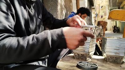 Workshop for the manufacture of metal artifacts and decorations in Al-Moez Street