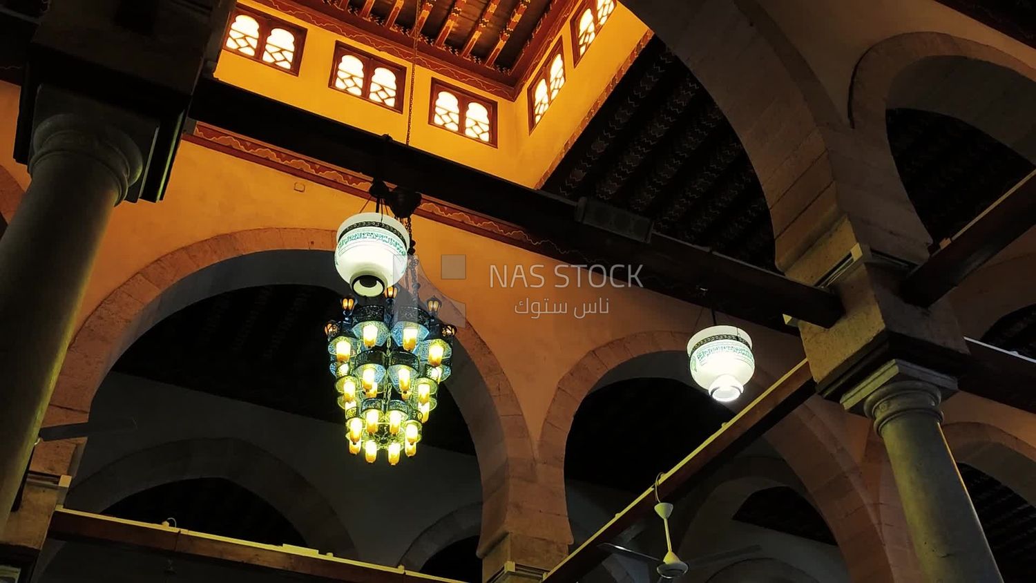 Hanging lights in al-azhar mosque