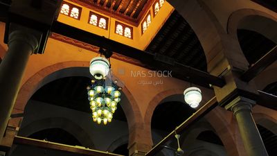 Hanging lights in al-azhar mosque