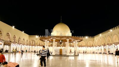 Amr ibn Al-A&#39;as Mosque, performing the obligatory prayer in the mosque, worship and draw close to God