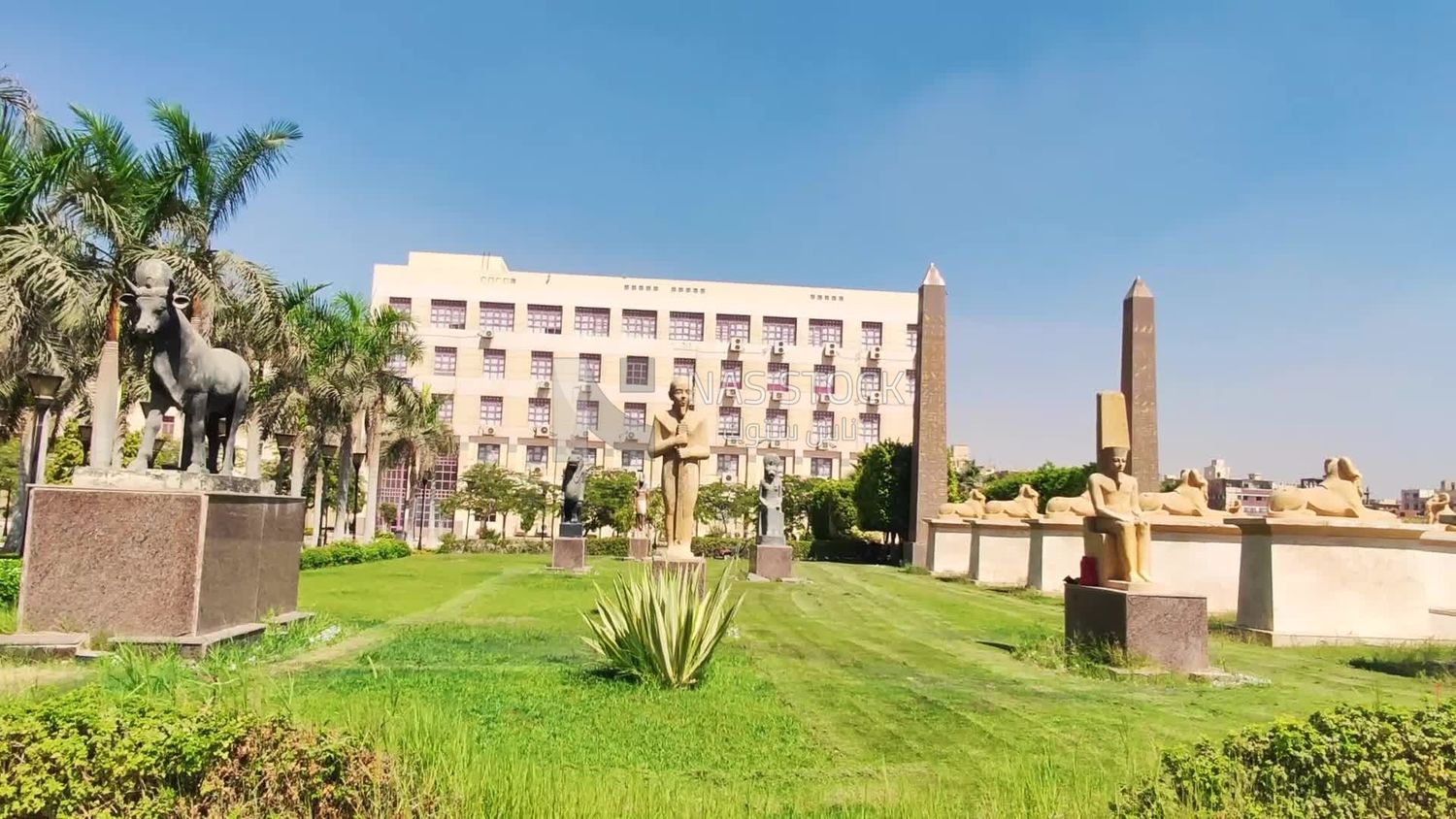 Garden contains many statues and obelisks