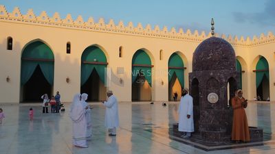 Tourist in Al-Hakim Mosque, by God&#39;s command, tourism in Egypt, tourists, famous mosques in Egypt