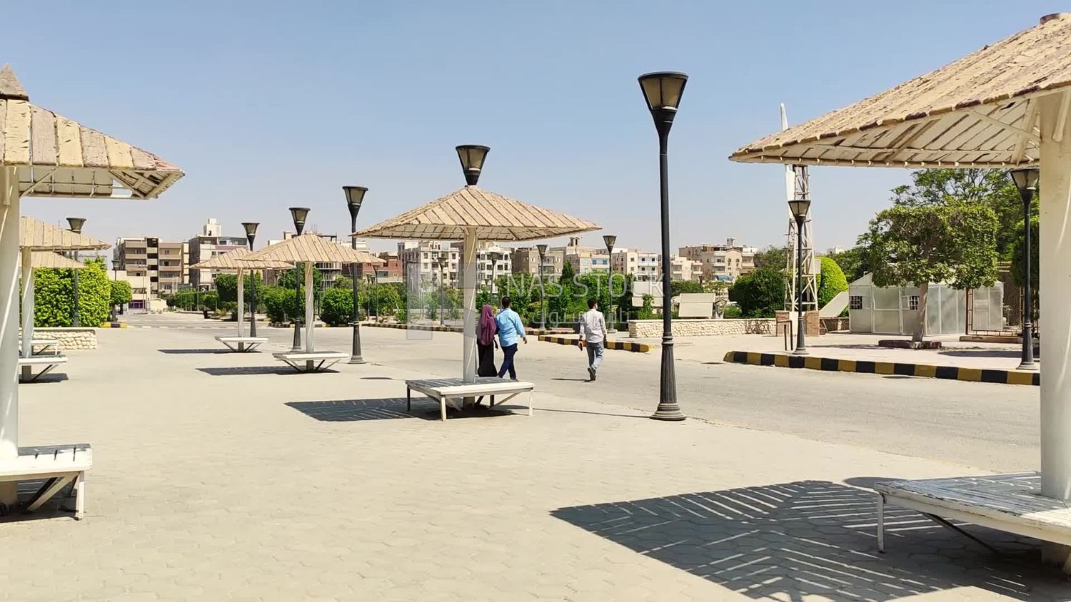 Large garden with benches