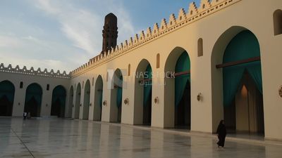 People in Al-Hakim Mosque, by God&#39;s command, tourism in Egypt, tourists, famous mosques in Egypt