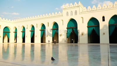 People in Al-Hakim Mosque, by God&#39;s command, tourism in Egypt, tourists, famous mosques in Egypt