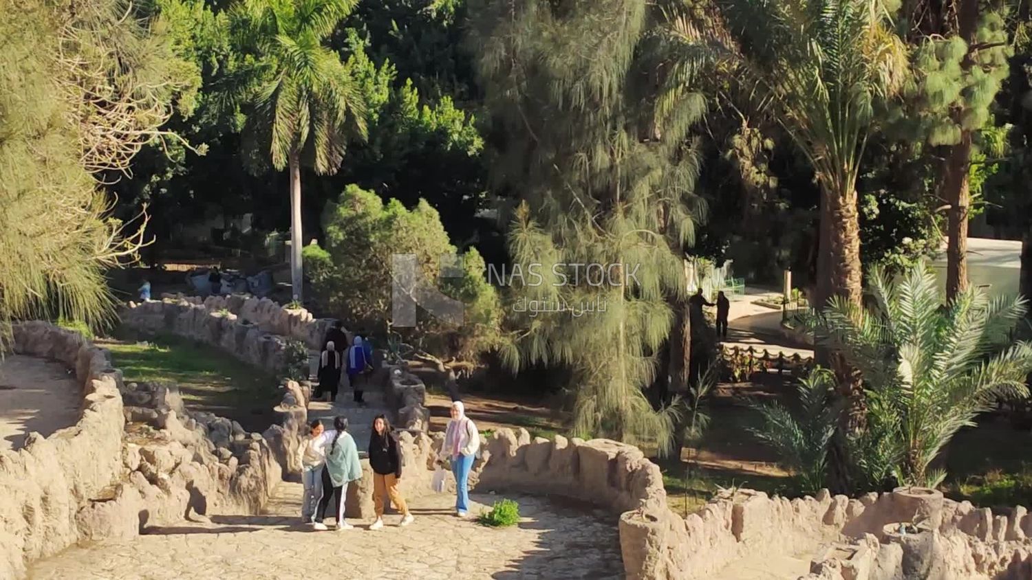 People walking in the aquarium garden