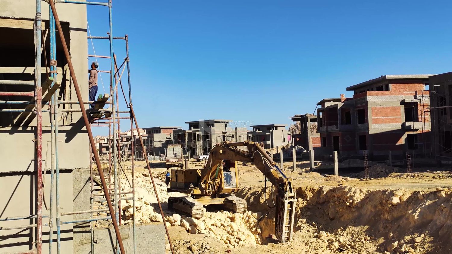 Construction site for the construction of one of the residential complexes