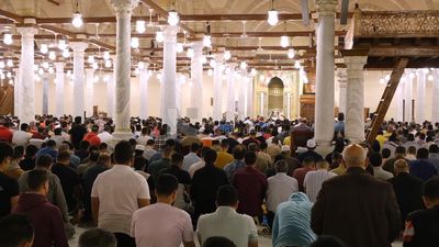 Prayer in the mosque,