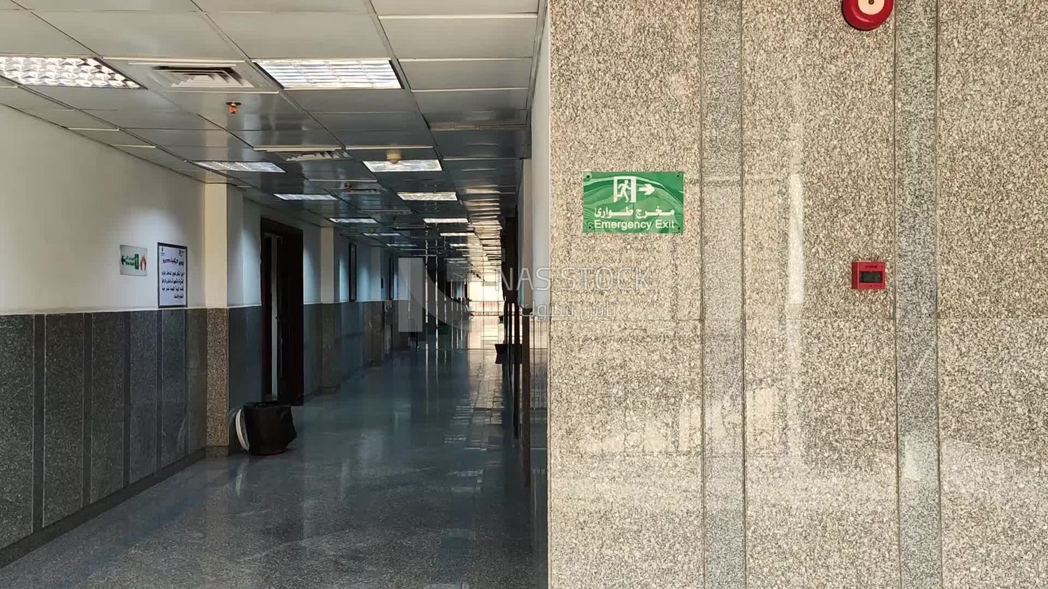 Marble corridor containing many rooms and halls