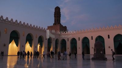 People in Al-Hakim Mosque, by God&#39;s command, tourism in Egypt, tourists, famous mosques in Egypt