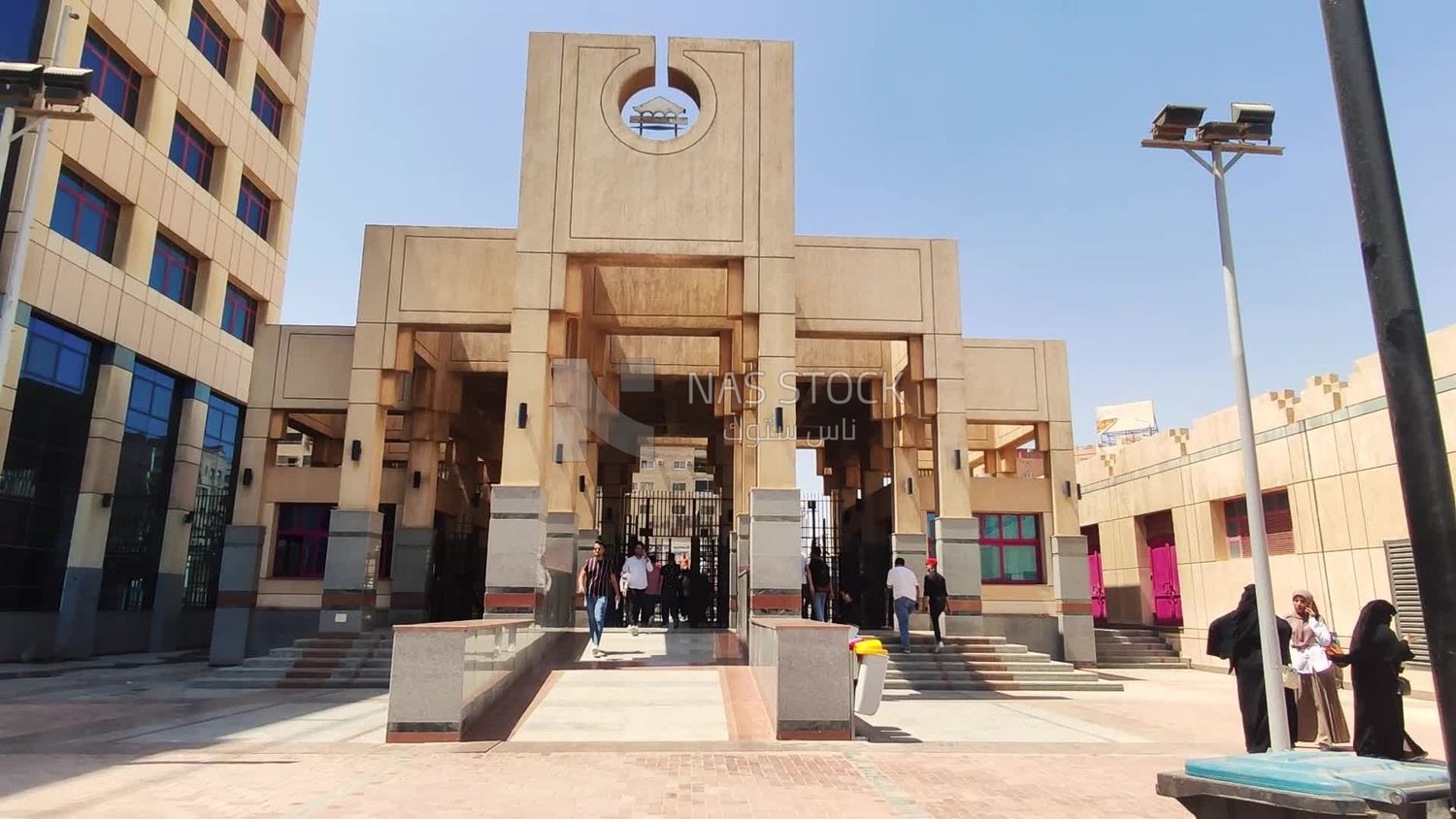 Student entry gate at October 6 University  , Egypt