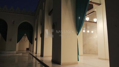 Hanging lights in the corridor of al-hakim mosque, by God&#39;s command, tourism in Egypt, tourists, famous mosques in Egypt