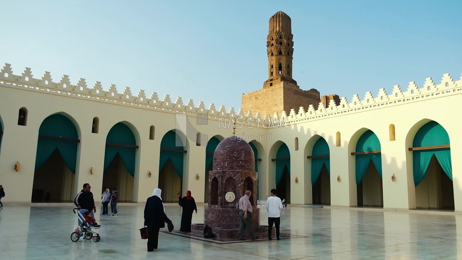 People in Al-Hakim Mosque, by God&#39;s command, tourism in Egypt, tourists, famous mosques in Egypt