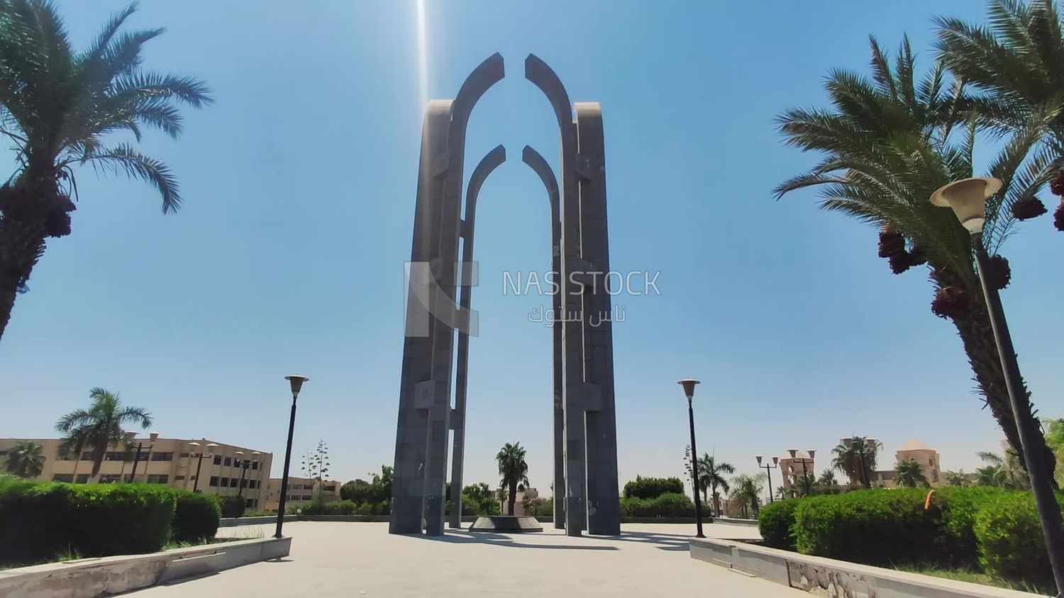 Helwan University logo building in Cairo, Egypt