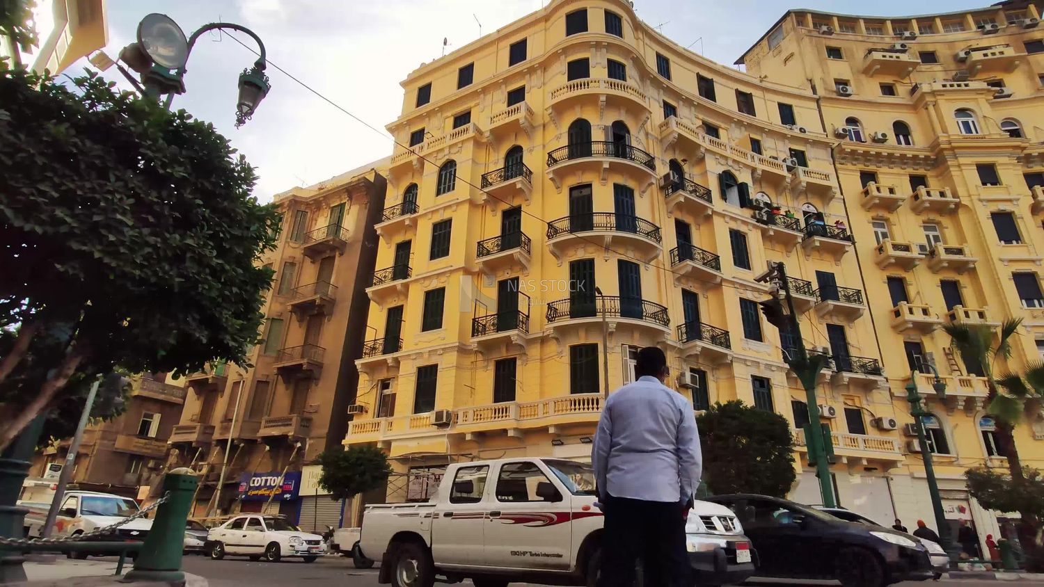 Old-fashioned residential building in the downtown area of Cairo