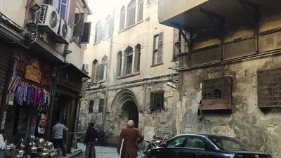 Old fashioned antique house in a street in Cairo
