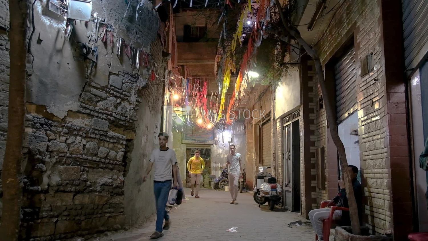 People walking in the street, Ramadan Kareem