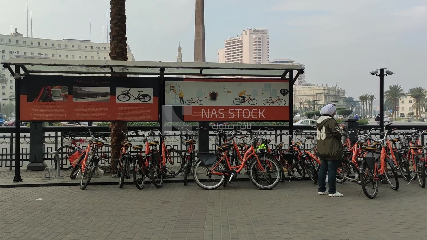 Video showing the Cairo Bike Station located in Tahrir Square