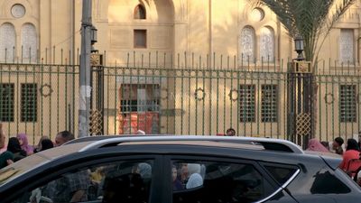 People sitting in the street at Rehman&#39;s table, sharing iftar, Ramadan Kareem