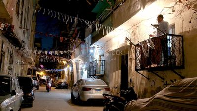 View of a street, street,  decorations, Ramadan Kareem