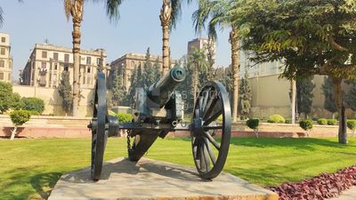 Cannonball in abdeen palace, the entrance of abdeen palace