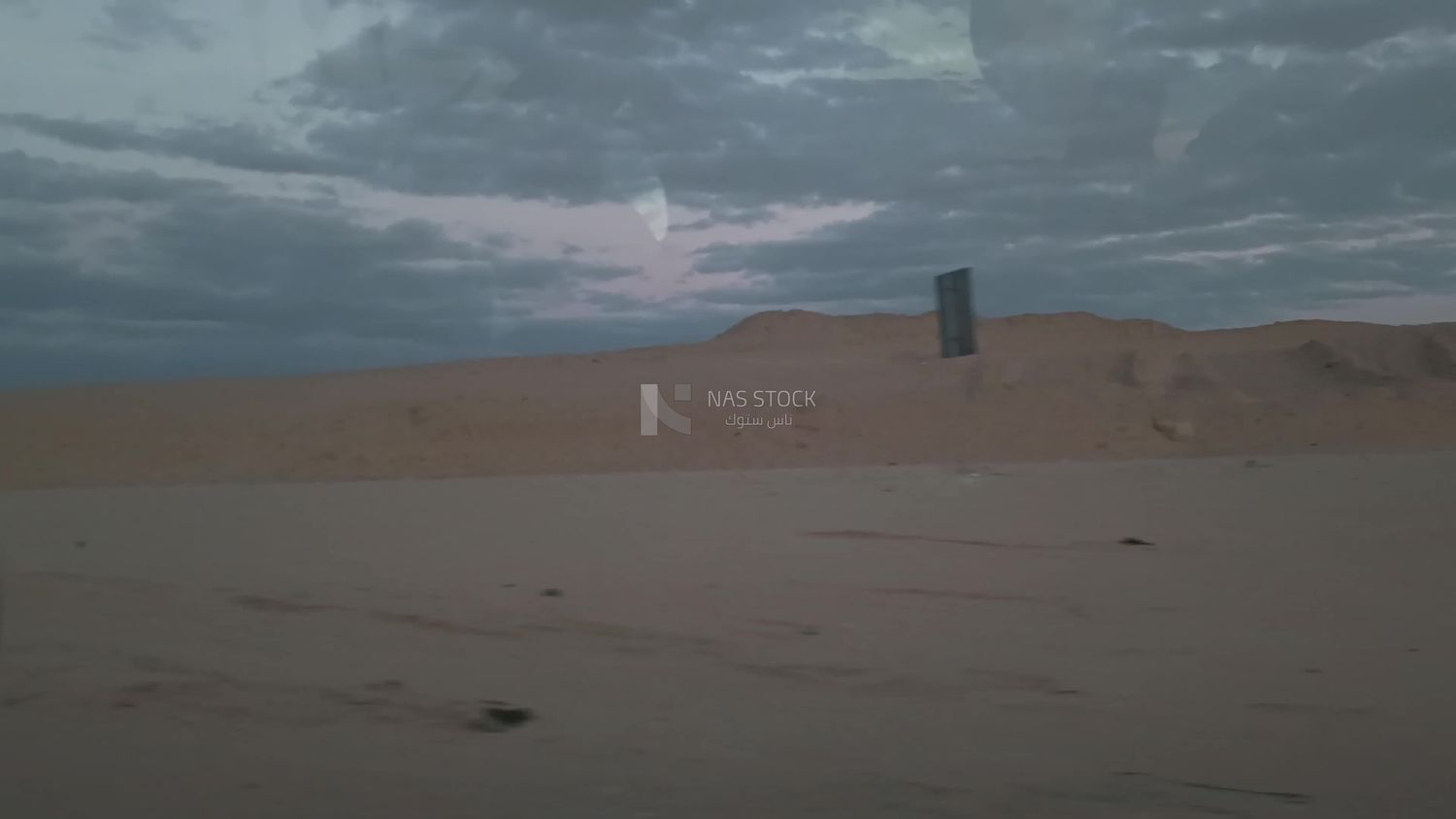 Video from inside a car traveling on the desert road