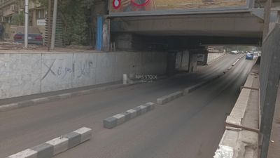 Video showing cars driving in a tunnel under a bridge in Zamalek, Cairo