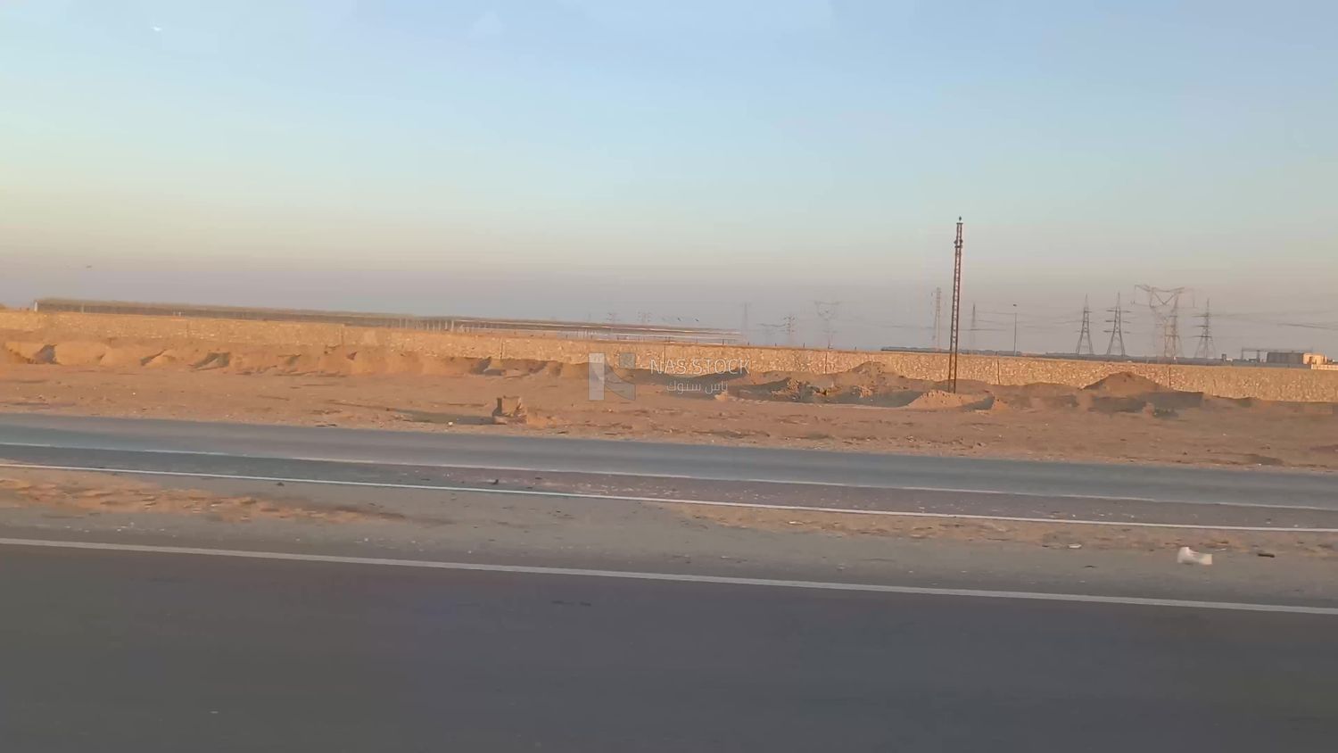 Video from inside a car traveling on the desert road