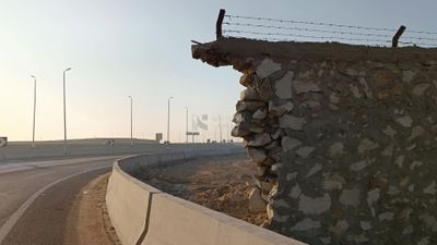 Video showing one of the turns of the desert road