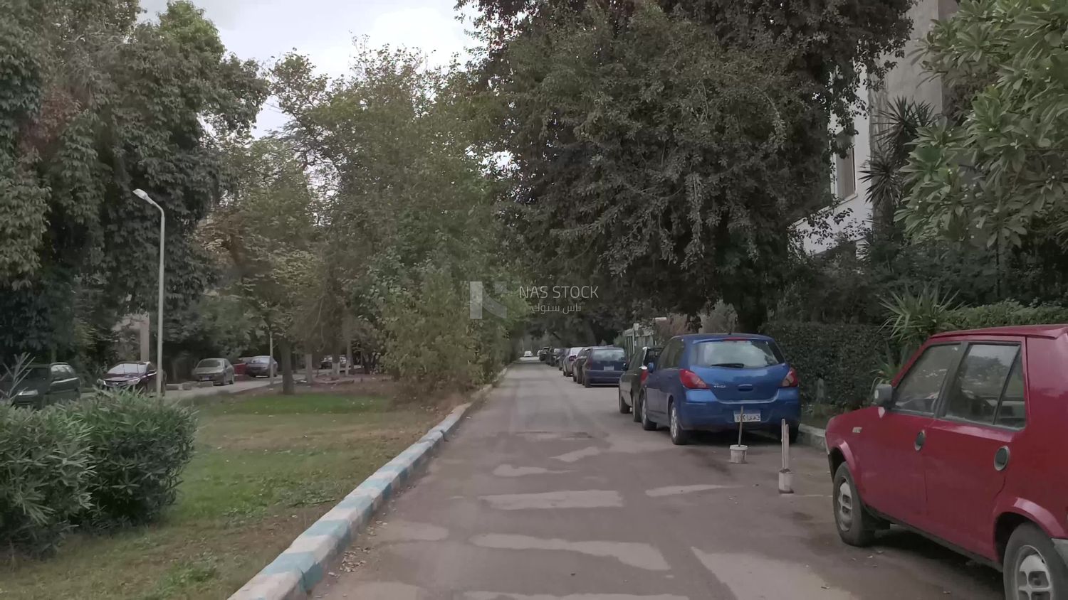 Video showing a camera roaming a quiet Cairo street