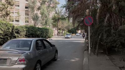 Video showing a street in Maadi where pedestrians and cars roam