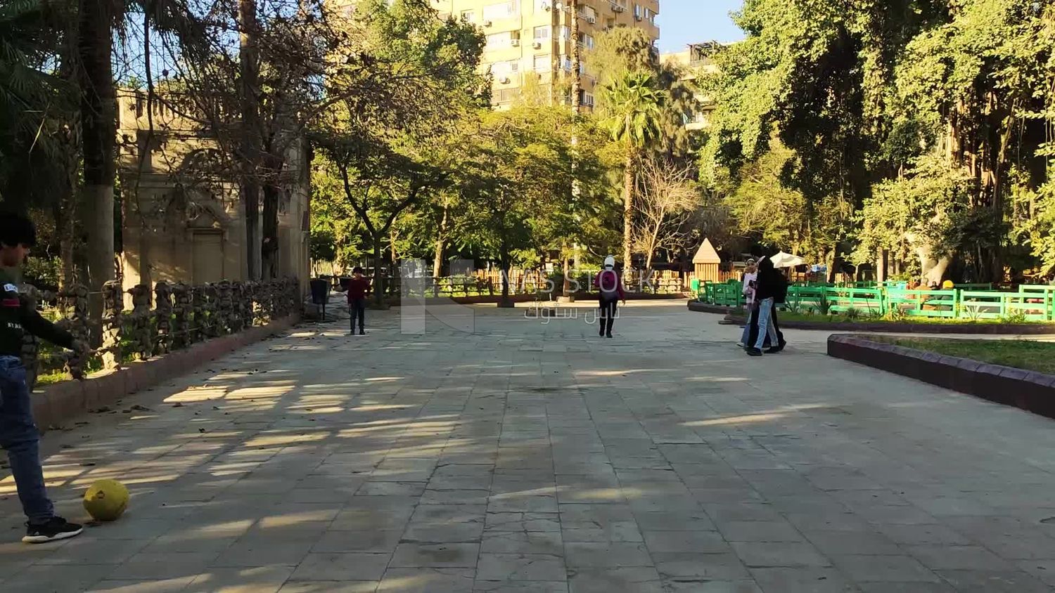 Children playing soccer