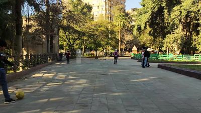 Children playing soccer