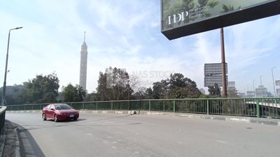 Video showing the Cairo Tower overlooking the 6th of October Bridge