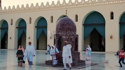 People in Al-Hakim Mosque, by God&#39;s command, tourism in Egypt, tourists, famous mosques in Egypt