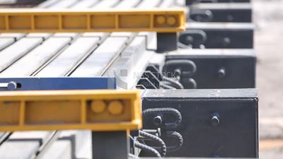 View of part of the bridge under construction, work, construction, engineering tools and equipment