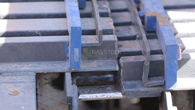 View of part of the bridge under construction, work, construction, engineering tools and equipment