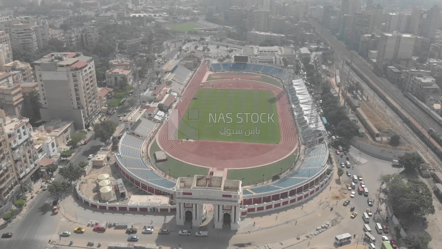 Drone video of football field
