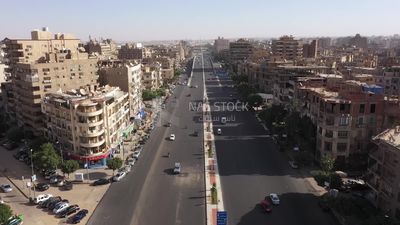 Drone video of a street in Heliopolis, Cairo ,Egypt