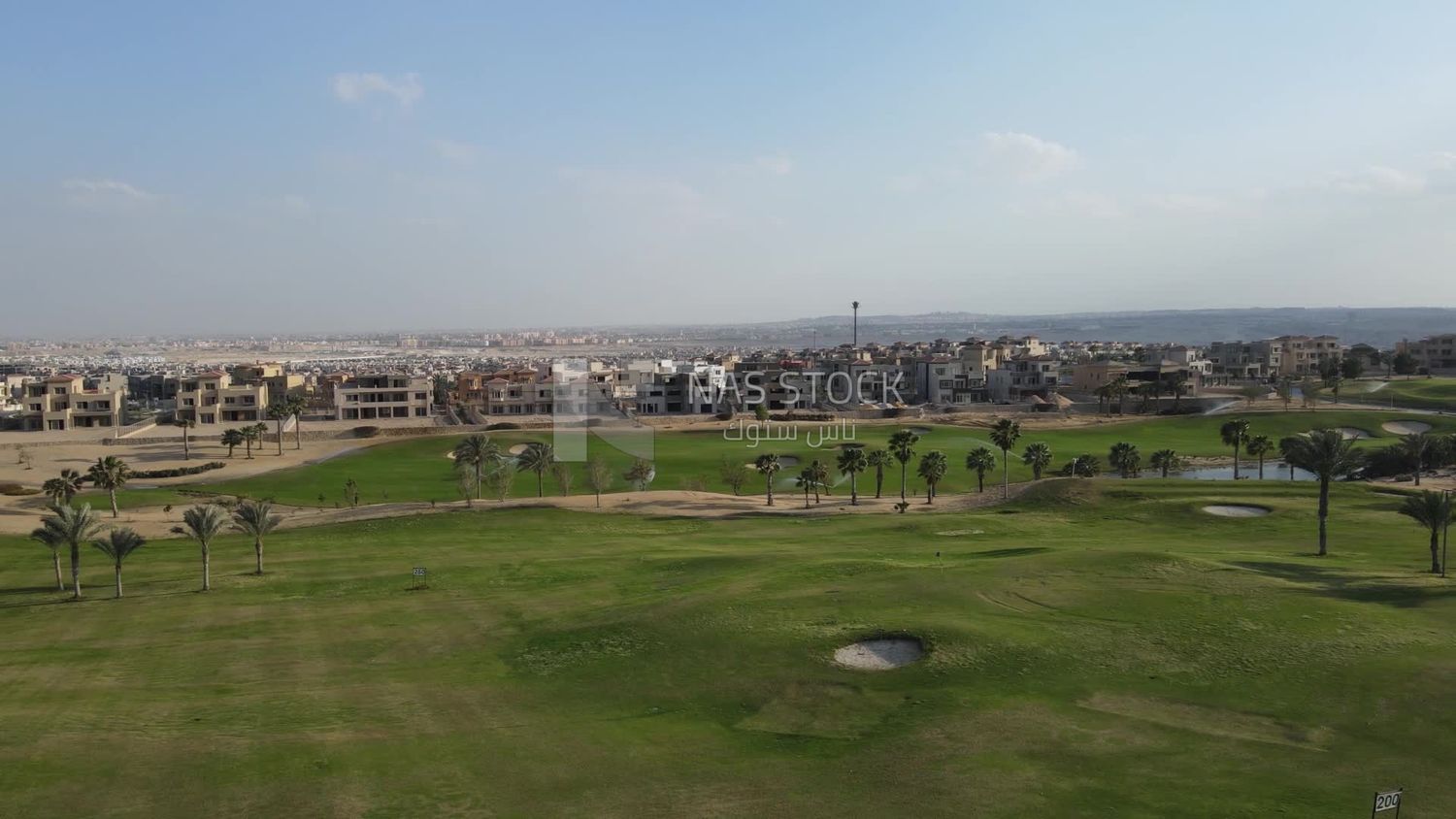 Drone footage of an overview for compounds in Zayed, Egypt