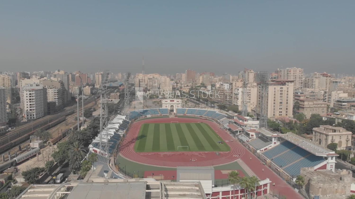 Drone video of football field