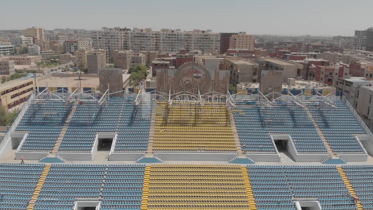 Drone video of football field