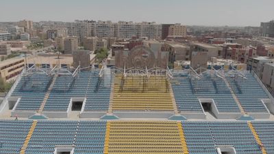 Drone video of football field