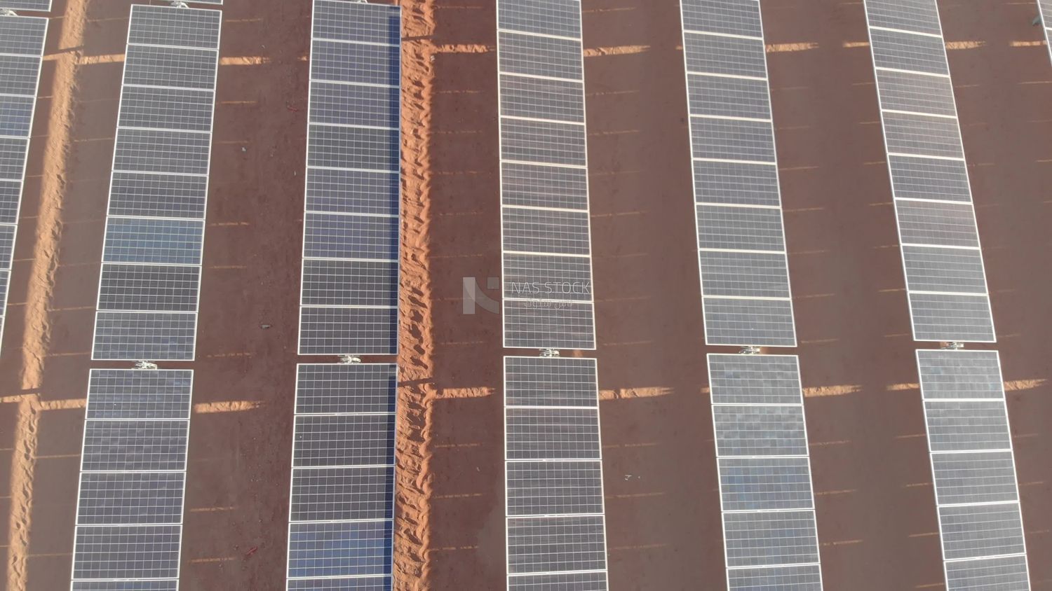 Drone video showing solar panels